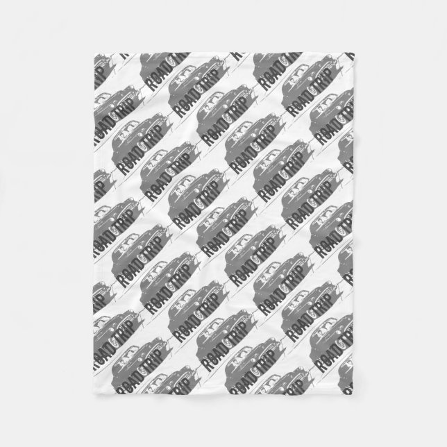 Couverture Polaire Voiture Vintage Voyage (Devant)