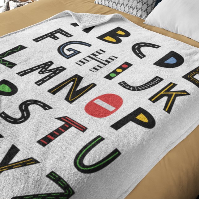 Couverture Polaire Voitures Alphabet Nursery Salle Enfants (Créateur téléchargé)