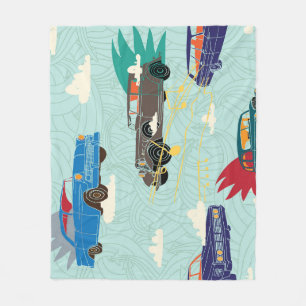 Couverture Polaire Voitures anciennes : Ciel nuages Motif