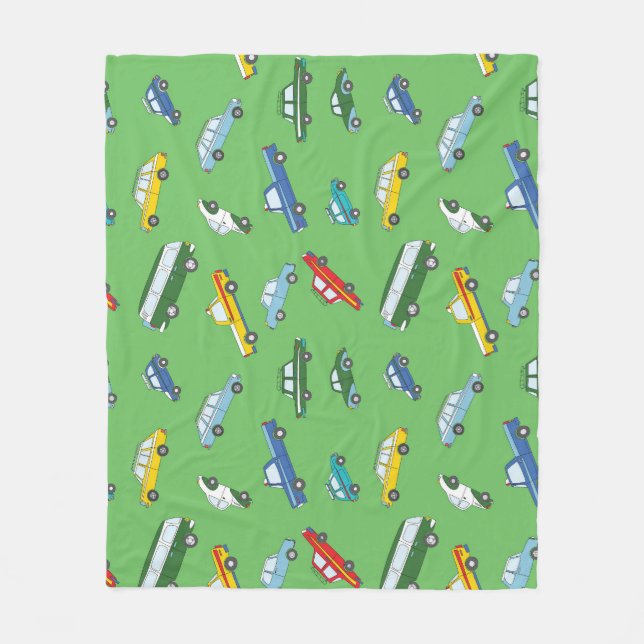 Couverture Polaire Voitures rétro : Motif mignon à main (Devant)
