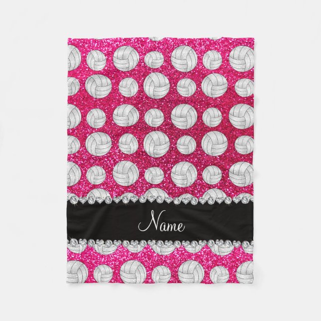 Couverture Polaire Volleyballs au néon nommés faits sur commande de (Devant)