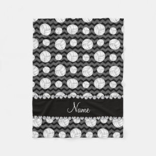 Couverture Polaire Volleyballs noirs nommés personnalisés de chevro