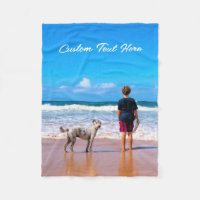 Votre cache en polaire photo avec texte personnali