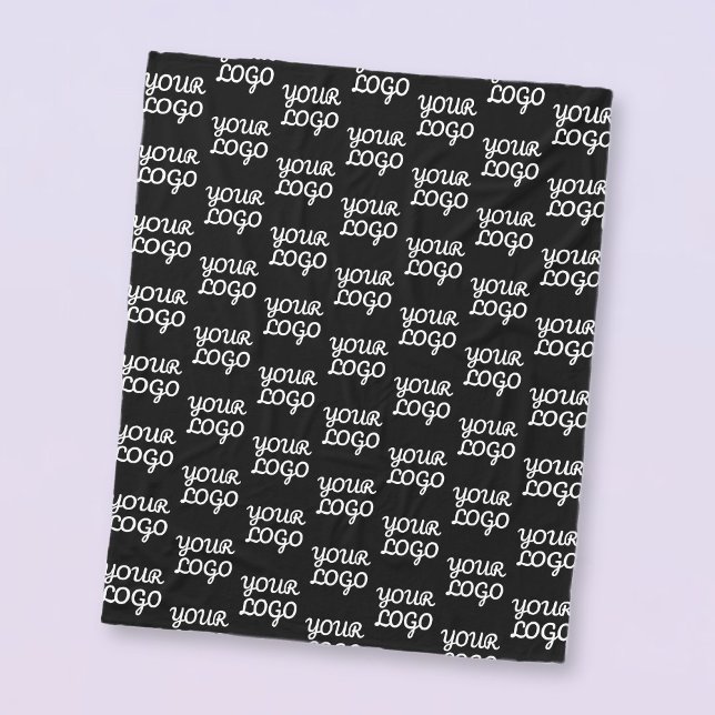 Couverture Polaire Votre logo | Simple répétition Motif de logo (Créateur téléchargé)