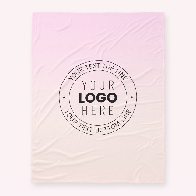 Couverture Polaire Votre logo téléchargé | Texte circulaire modifiabl (Créateur téléchargé)