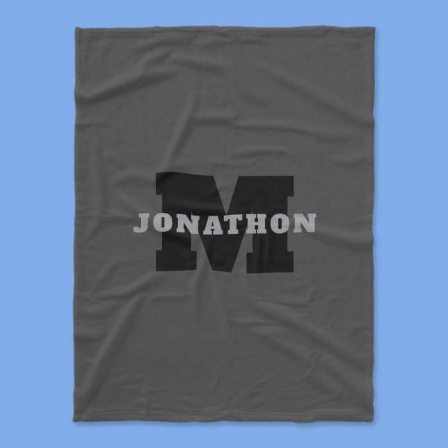 Couverture Polaire Votre nom ou nom commercial | Masculine moderne Gr (Créateur téléchargé)