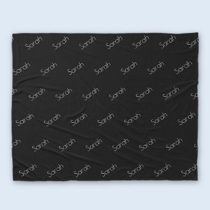 Couverture Polaire Votre nom   Style blanc moderne sur noir