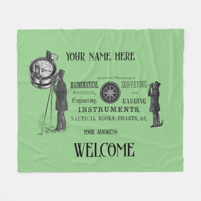 Couverture Polaire Votre nom Surveying Surveyors 1856 Fleece Blanket (Devant (Horizontal))