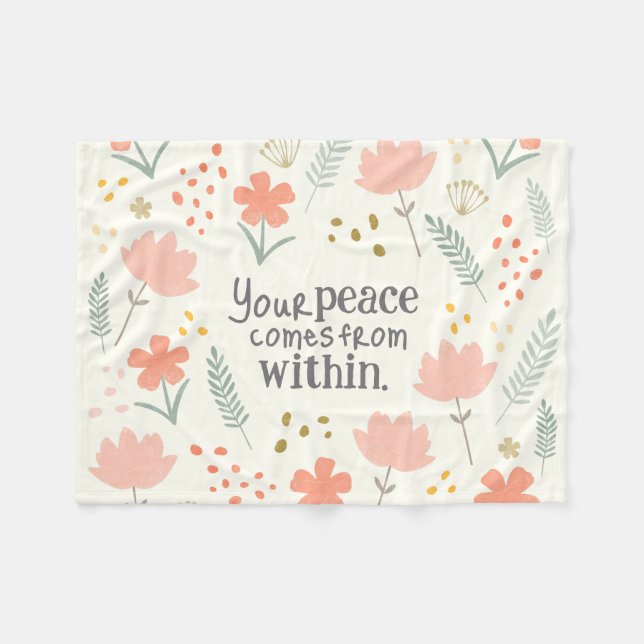 Couverture Polaire Votre paix vient de l'intérieur - citation inspira (Devant (Horizontal))