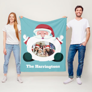 Couverture Polaire Votre photo et votre nom personnalisé Père Noël je