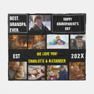 Couverture Polaire Vous avez dit : Meilleur Grand-Père Photo Collage 