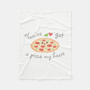 Couverture Polaire Vous avez une pizza Mon coeur mignon Amour Pun