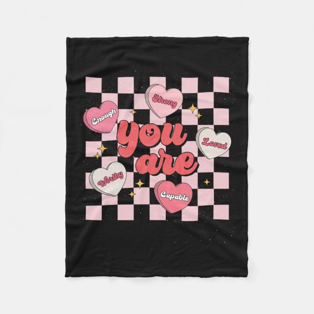 Couverture Polaire Vous Êtes Assez Aimé Saint Valentin Worthy Heart C (Devant)