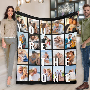 Couverture Polaire Vous êtes le One 20 Vertical Photo Collage Black