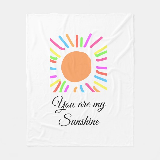 Couverture Polaire vous êtes mon soleil jaune orange rayons de soleil (Devant)
