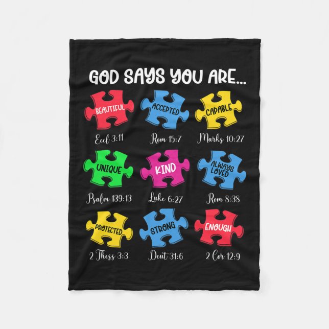 Couverture Polaire Vous Êtes Sensibilisation sur l'autisme Puzzle Bib (Devant)