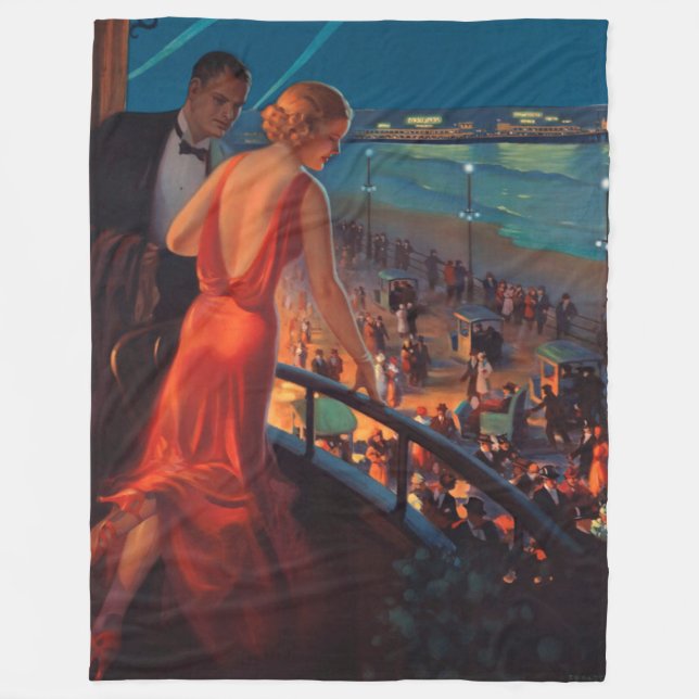 Couverture Polaire VOYAGE FERROVIAIRE vintage PENNSYLVANIA (Devant)