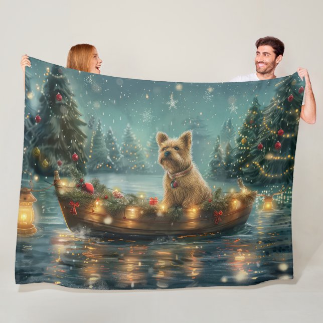 Couverture Polaire Voyage festif de Noël de Cairn Terrier (En situation)