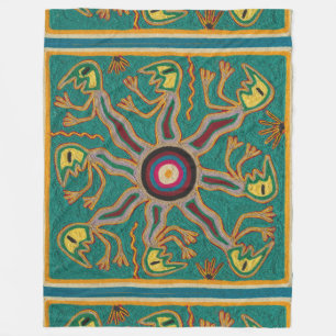 Couverture Polaire Voyage tribal maya mexicain de Boho d'art d'Oaxaca