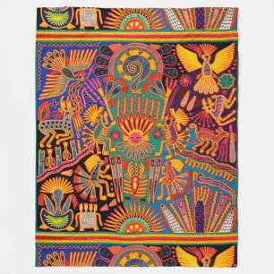 Couverture Polaire Voyage tribal maya mexicain de Boho d'art d'Oaxaca