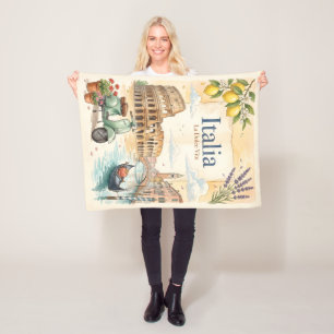 Couverture Polaire Voyage Vintage Italie