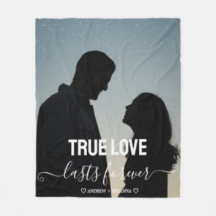 Couverture Polaire Vrai Love Couple Photo Blanket en polaire