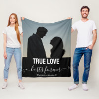Vrai Love Couple Photo Blanket en polaire