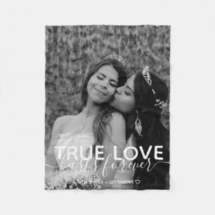Couverture Polaire Vrai Love Couple Photo Blanket en polaire