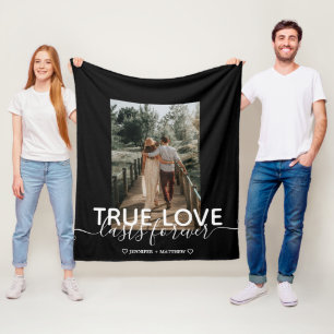 Couverture Polaire Vrai Love Mariage Couple Photo Blanket en polaire