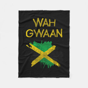 Couverture Polaire Wah Gwaan Drapeau Jamaïcain Fierté Jamaïcaine Vaca