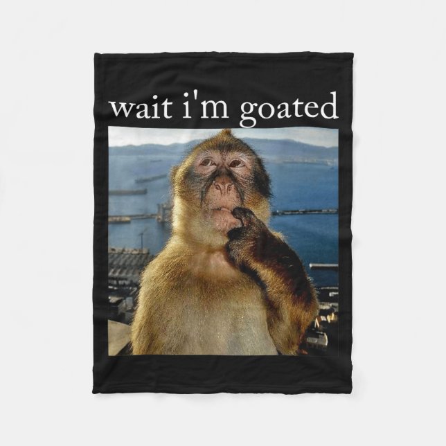 Couverture Polaire Wait I'm Goated Funny Thinking Monkey Meme Brainro (Devant)