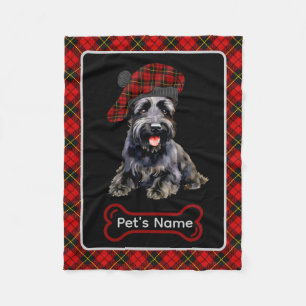 Couverture Polaire Wallace Scottie Chien Tartan Personnalisé