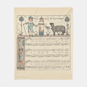 Couverture Polaire Walter Crane Baa Baa Mouton Noir Comptine