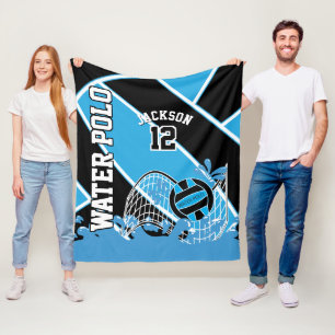 Couverture Polaire Water Polo 🤽 ‍ Sport ♀️ en Bleu, Noir et Blanc