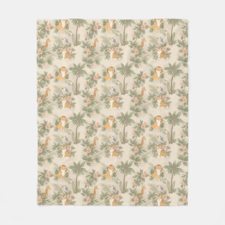 Couverture Polaire Watercolor Nursery Jungle Animals