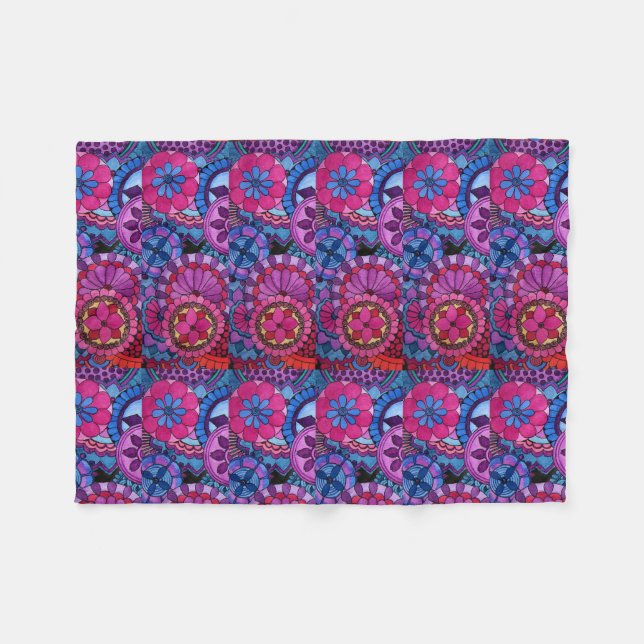 Couverture Polaire Watercolor Rainbow (Devant (Horizontal))