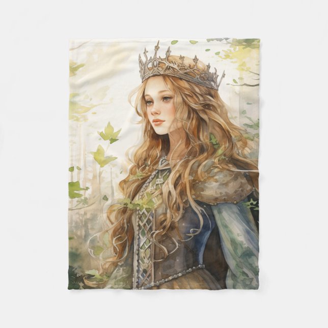 Couverture Polaire Watercolour Forest Princess (Devant)