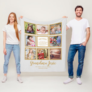 Couverture Polaire We Love Grandma Photo Collage Personnalisé