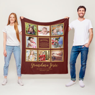 Couverture Polaire We Love Grandma Photo Collage Personnalisé