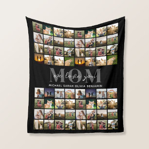 Couverture Polaire We Love You Mom Personnalisé 64 Photo Collage