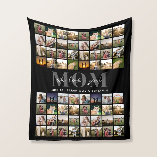 Couverture Polaire We Love You Mom Personnalisé 64 Photo Collage (Créateur téléchargé)