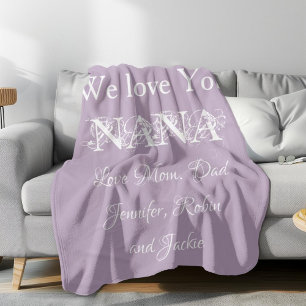Couverture Polaire 'We Love You Nana' Noms Personnalisés Gorgeous Mau