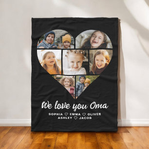 Couverture Polaire We Love You Oma Heart Modern Photo Collage