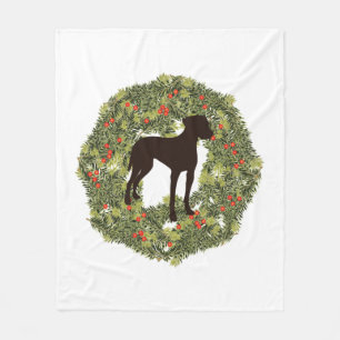 Couverture Polaire Weimaraner Silhouette Ombre dans une couronne