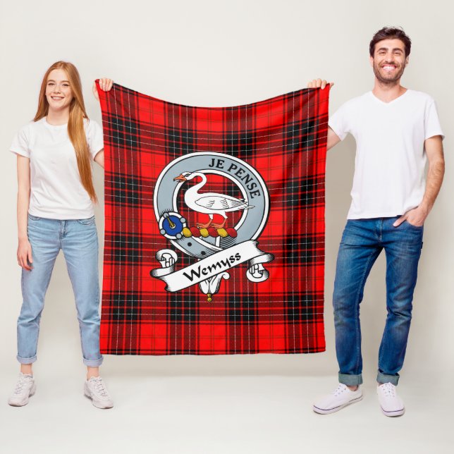 Couverture Polaire Wemyss Moderne Clan Badge Tartan Plaid (En situation)