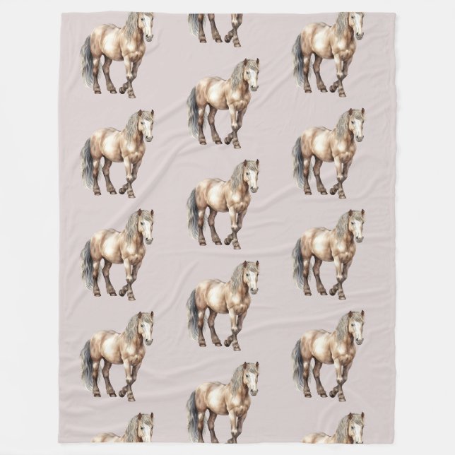 Couverture Polaire Western Cowgirl Cowboy Horses (Devant)