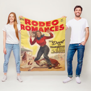 Couverture Polaire Western Rodeo Cowgirl Tying Calf Rodeo Romance