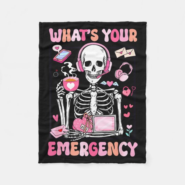 Couverture Polaire What's Your Emergency Valentines Day 911 Dispatche (Devant)
