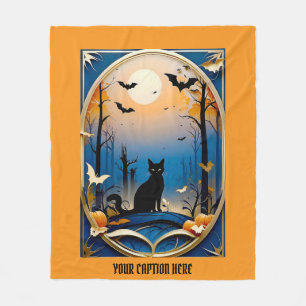 Couverture Polaire Whimsical éffrayant chat noir thème personnaliser