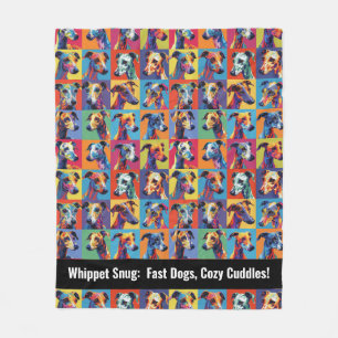 Couverture Polaire Whippet coloré Snug avec texte personnalisé